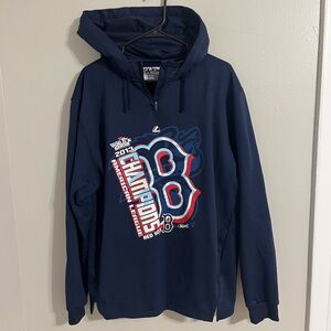 Authentic Majestic Red Sox 2013 World Series Champs Navy Blue Hoodie Mens Sz L